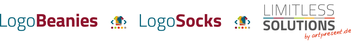 Logos von LogoBeanies, LogoSocks und Limitless Solutions
