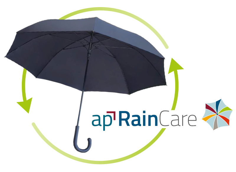 apRainCare Logo mit Recyclingschirm